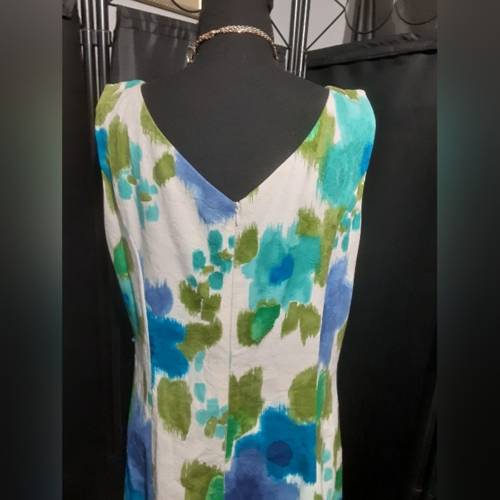 Coldwater Creek Blue and Green Floral Maxi Dress Sleeveless Boho Cottage - Picture 6 of 7